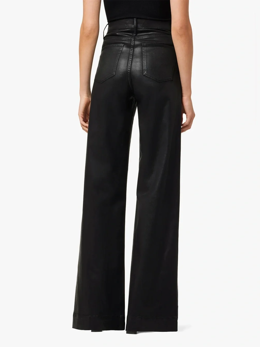 Joes Jeans The MIA High Rise Wide Leg Black Coated Denim